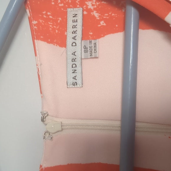 Sandra Darren Orange Midi Dress Size 8p - Picture 3 of 5